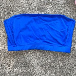 Blue bandeau bikini top